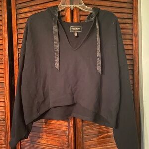 Victoria's Secret Black Crop Hoodie Relaxed Fit